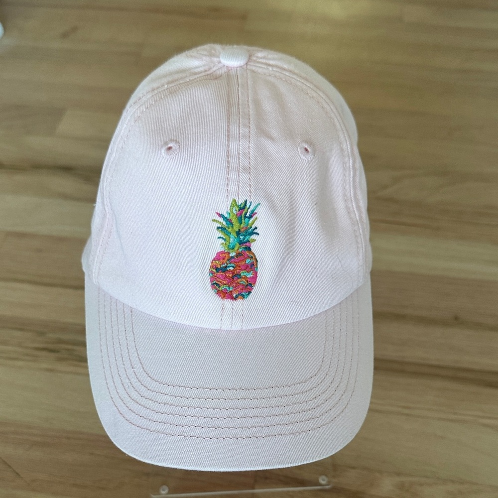 Spartina 449 Light Pink 100% Cotton Baseball Cap w/ Pineapple Embroidery Preppy - Picture 2 of 7